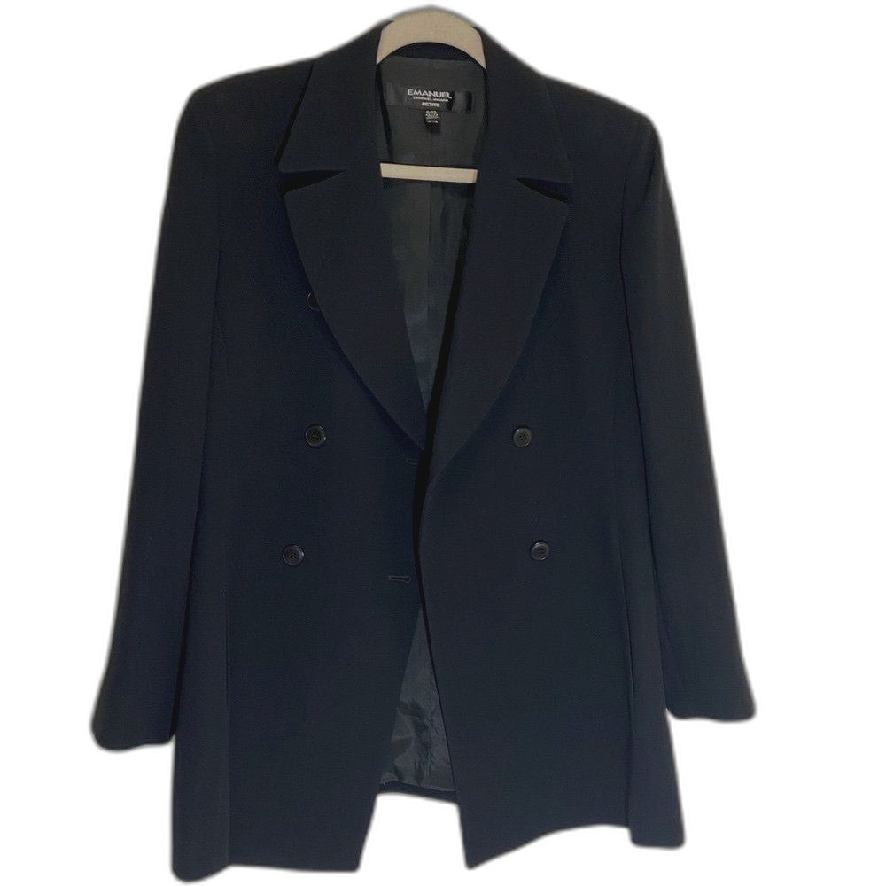 Emanuel Ungaro - Black Double Breasted Blazer - Women's size 8P - Picture 6 of 8